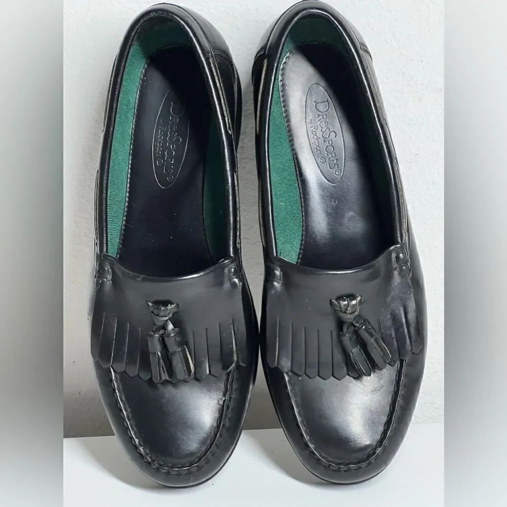 DresSports by Rocksport Men’s Black Leather Tassel Loafers Size 9,5